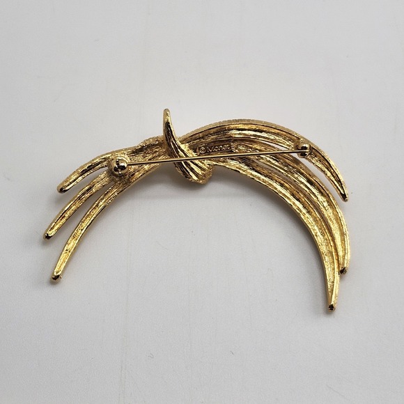 Vintage Monet Brooch Pin Gold Tone Wheat Stalk - Picture 2 of 4